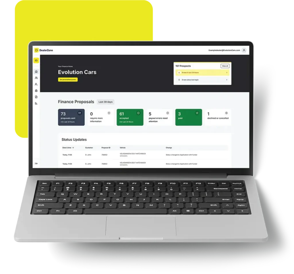 evolution funding deal management portal dealerzone
