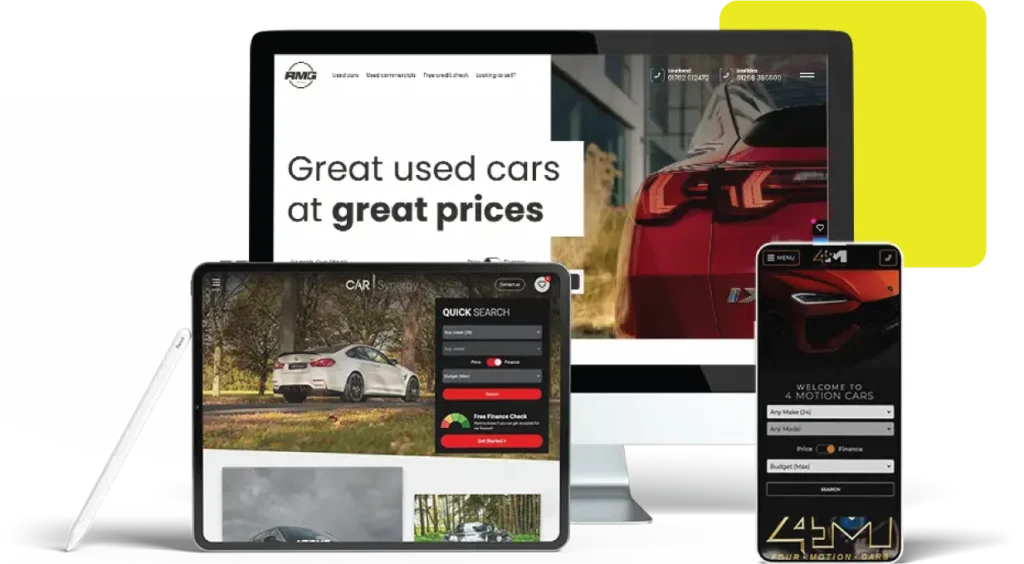 Selection of dealership websites created by Click Dealer