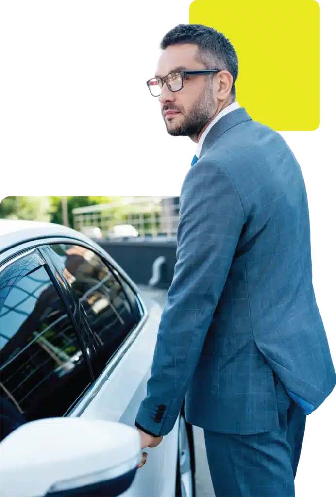 customer charging up the EV vehicle he bought on finance
