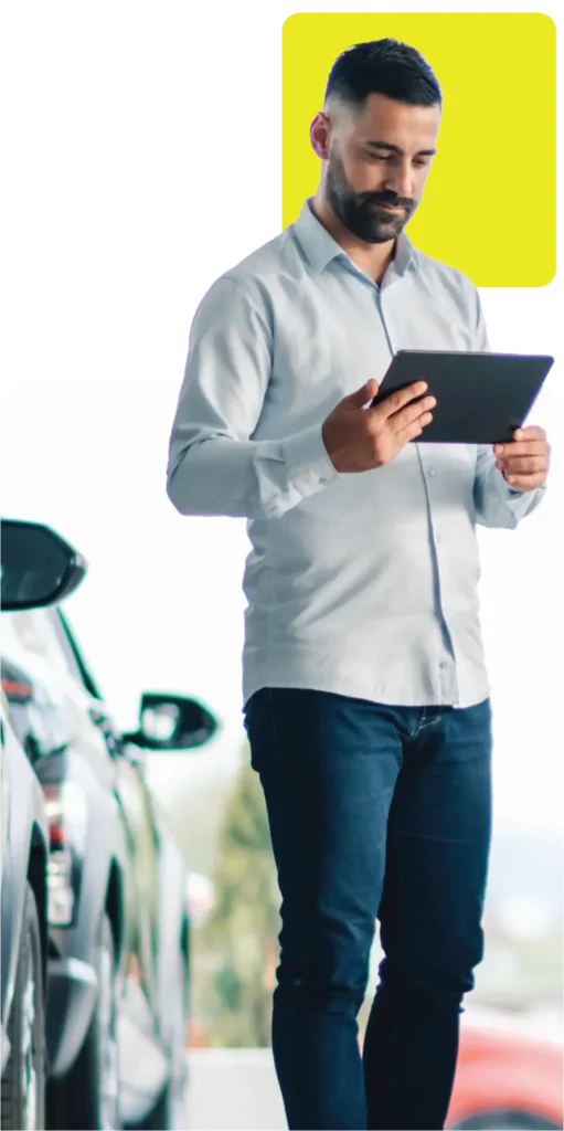 Customer looking for compliant auto finance on tablet